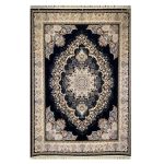 فرش ماشینی ۱۲۰۰شانه زمینه ذغالی کدSH-1249