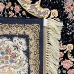 فرش ماشینی ۱۲۰۰شانه زمینه ذغالی کدSH-1249