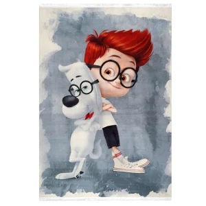 فرش کودک آقای پیبادی و شرمن زمینه طوسی کد101217