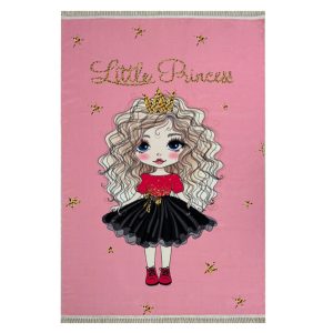 فرش کودک اختصاصی چاپی دخترموفرفری کد1038