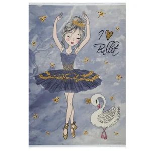 فرش کودک طرح رقص دختر زمینه طوسی کد101213