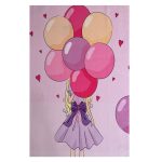 فرش کودک چاپی طرح دختر و بادکنک کد1033