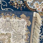 فرش ۱۲۰۰ شانه زمینه آبی کدSH-1222