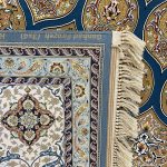 فرش ۱۲۰۰شانه ماشینی زمینه آبی کدSH-1257 - تصویر 4