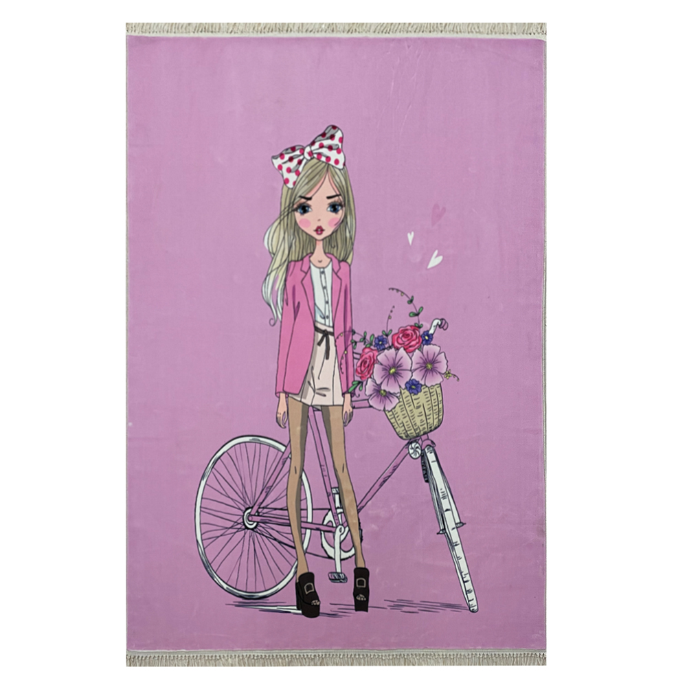 فرش اختصاصی چاپی دخترانه زمینه صورتی کد1061 فرش اختصاصی چاپی دخترانه زمینه صورتی کد1061