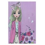 فرش اختصاصی چاپی دخترانه زمینه صورتی کد1061 - تصویر 2
