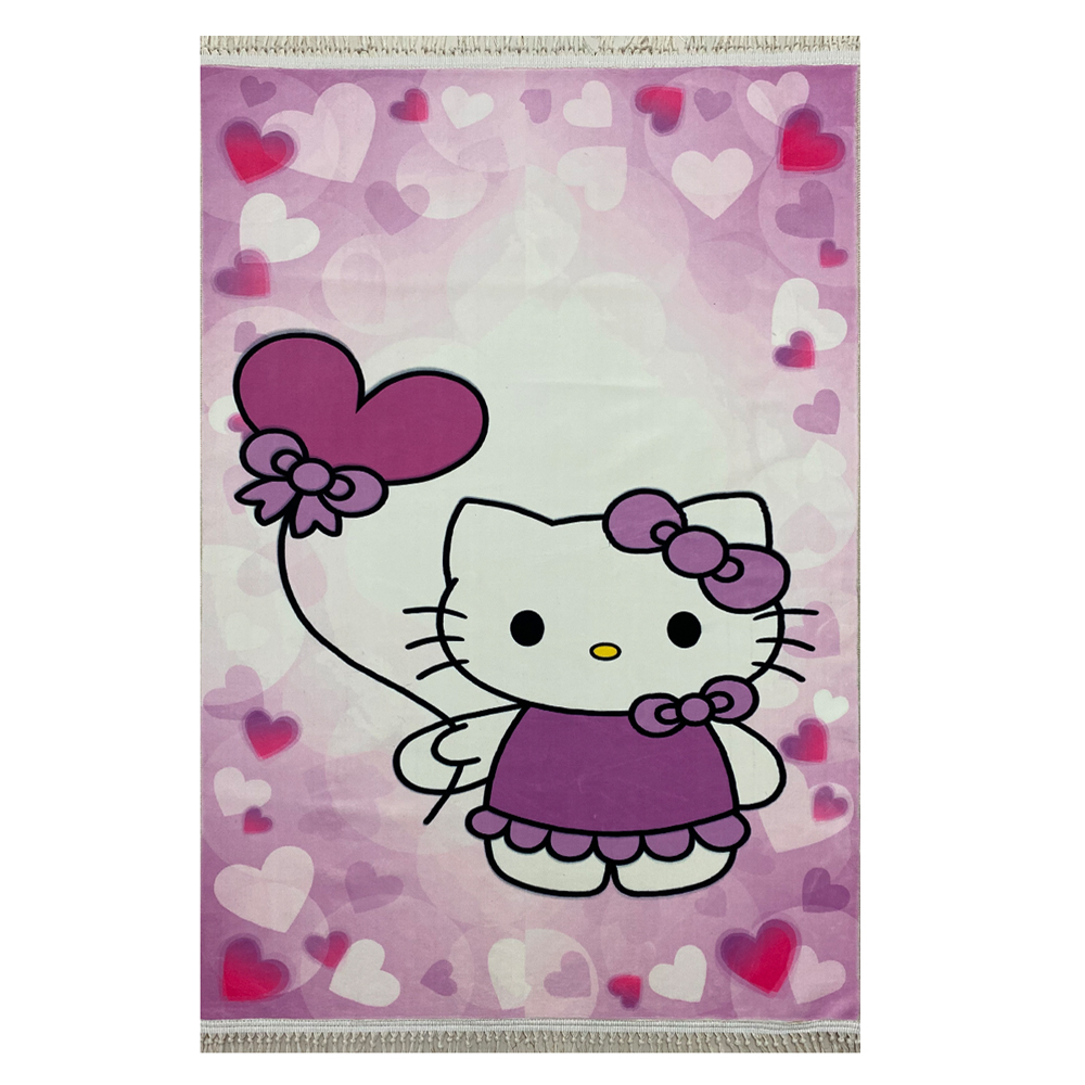 فرش کودک چاپی دخترانه طرح کیتی کد1045 فرش کودک چاپی دخترانه طرح کیتی کد1045