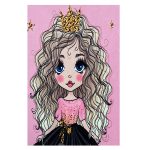 فرش کودک چاپی دخترمومو فرفری صورتی کد1046 - تصویر 3