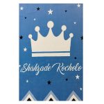 فرش کودک چاپی طرح تاج زمینه آبی کد1040