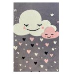 فرش کودک اختصاصی چاپی طرح ابر و باران کد 1073 - تصویر 2