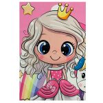 فرش کودک دختر و اسب تکشاخ کد 1085 - تصویر 3