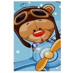 فرش کودک خرس و هواپیما کد 1081 - تصویر 2