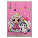 فرش کودک دختر و اسب تکشاخ کد 1085