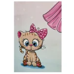 فرش کودک دختر و گربه کد 1100 - تصویر 3