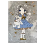 فرش کودک دختر و خرس کدSB948