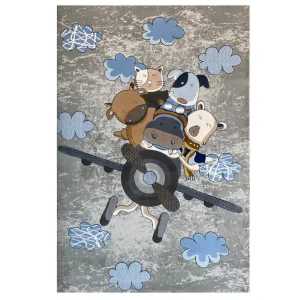 فرش کودک هواپیما و حیوانات کدSB949