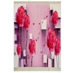 فرش کودک گل قرمز کد 1097