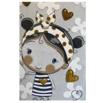 فرش کودک دختر و گربه کدSB957 - تصویر 2