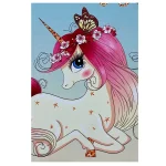 فرش کودک اسب شاخدار و دختر کد 1109 - تصویر 3