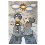 فرش کودک گربه موتورسوار کدSB958