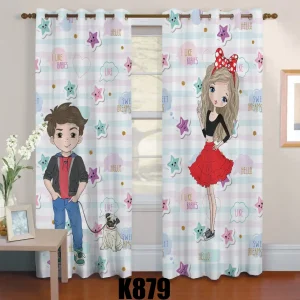 ست فرش پرده دختر پسرکدF457