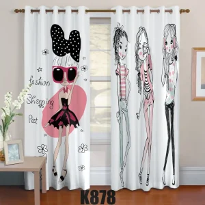 ست فرش پرده دخترانه کدF456