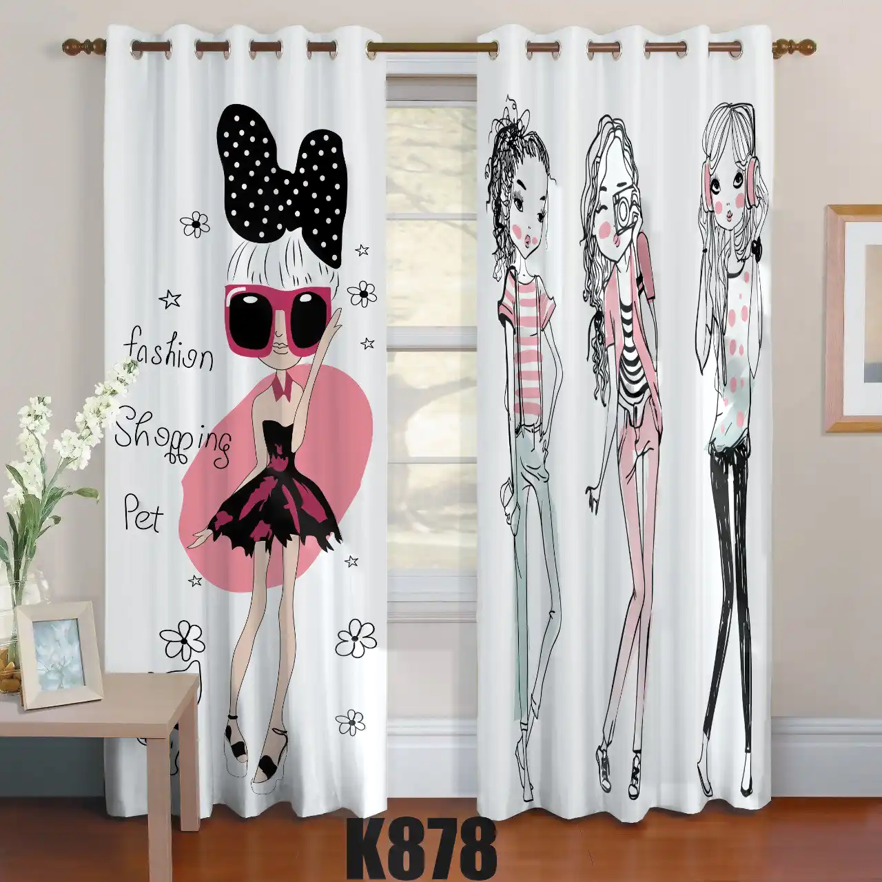 ست فرش پرده دخترانه کدF456 ست فرش پرده دخترانه کدF456