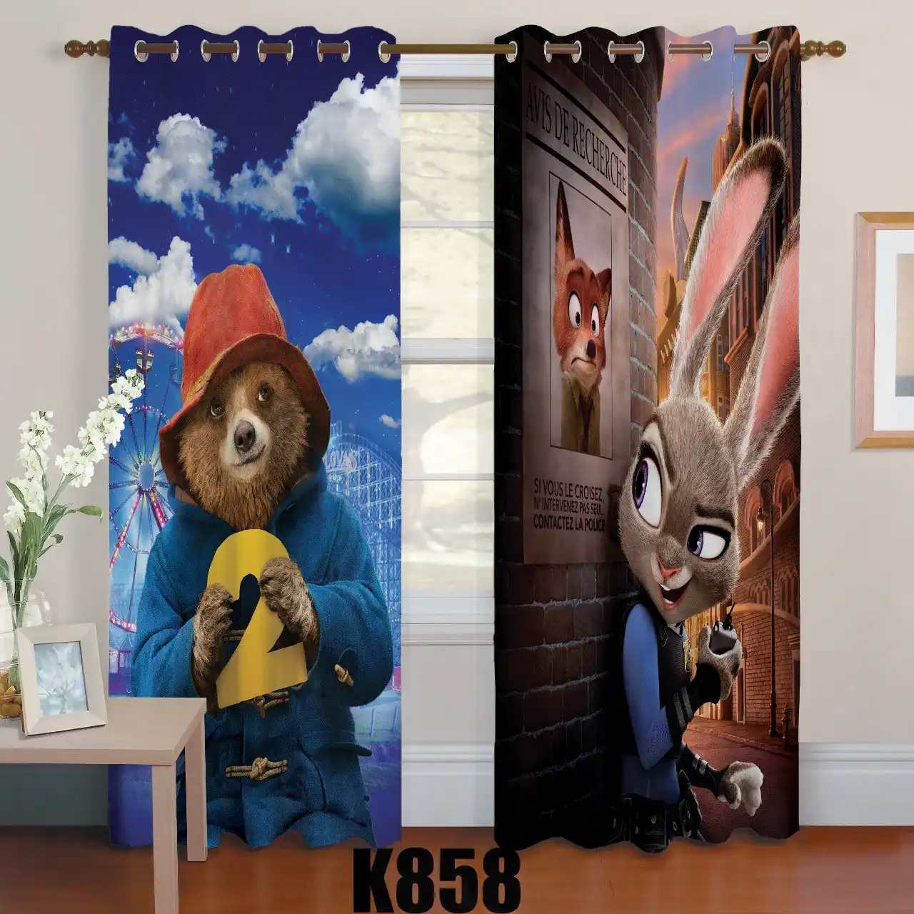 ست فرش پرده زوتوپیا و خرس کدF440 ست فرش پرده زوتوپیا و خرس کدF440