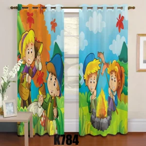 ست فرش پرده طرح بچه ها کدF428