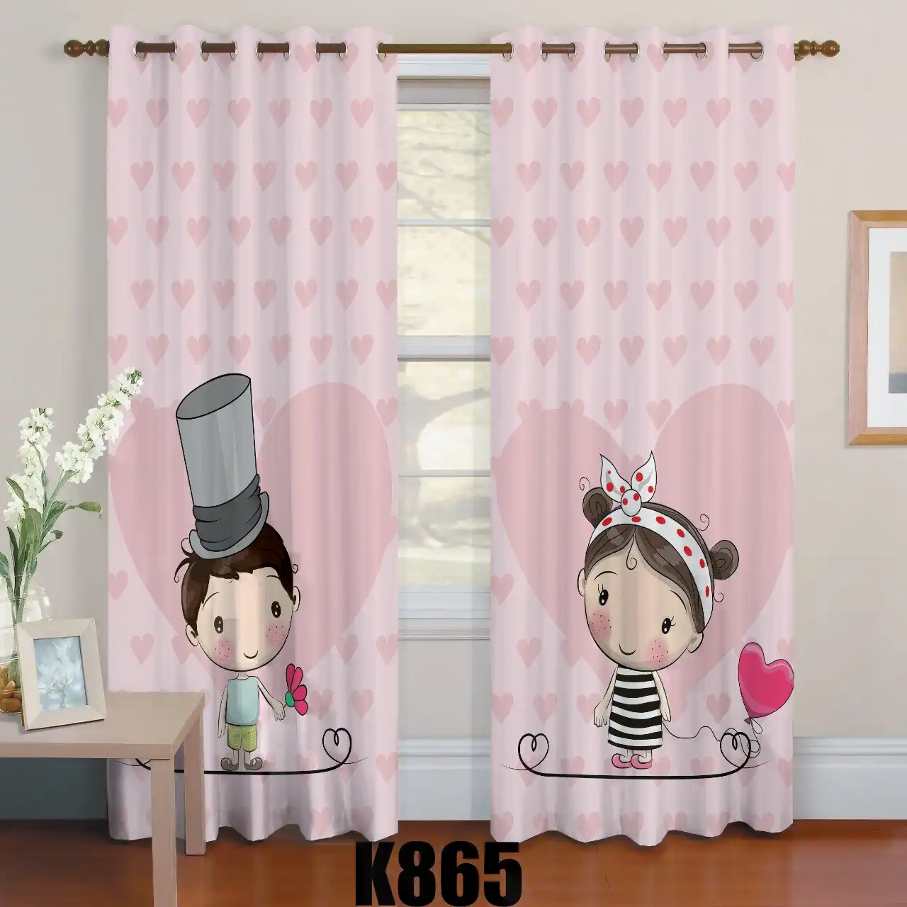 ست فرش پرده طرح دختر پسر کدF446 ست فرش پرده طرح دختر پسر کدF446