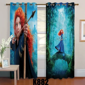 ست فرش پرده طرح دخترانه کدF459