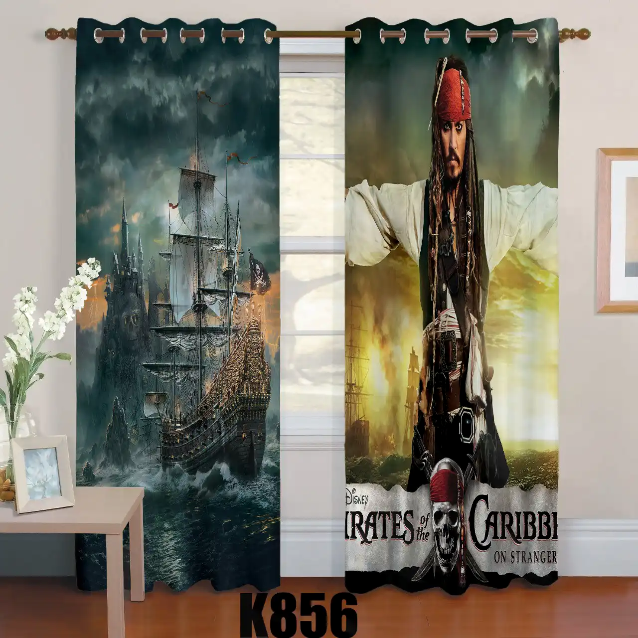 ست فرش پرده طرح دزد دریایی کدF438 ست فرش پرده طرح دزد دریایی کدF438