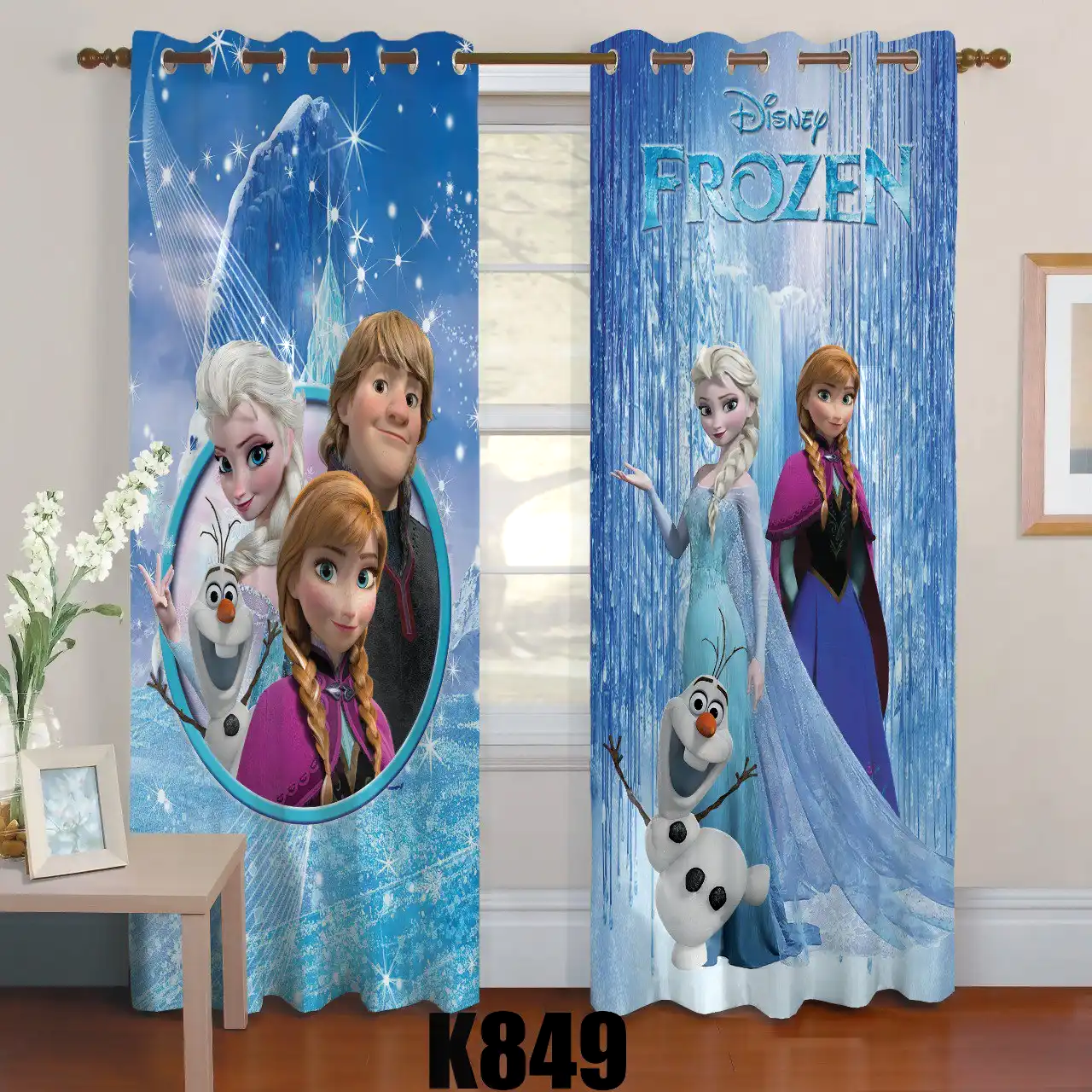 ست فرش پرده طرح فروزن کدF430 ست فرش پرده طرح فروزن کدF430