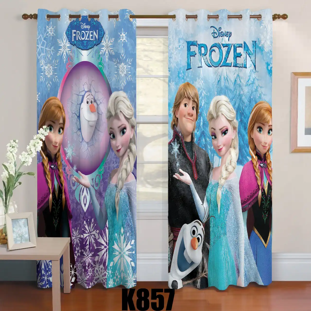 ست فرش پرده طرح فروزن کدF439 ست فرش پرده طرح فروزن کدF439