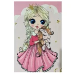 فرش کودک دختر و اسب شاخدار کد 1130 - تصویر 3