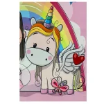 فرش کودک دختر و اسب شاخدار کد 1128 - تصویر 3