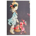 فرش دختر و گل کد 1139 - تصویر 2