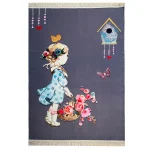 فرش دختر و گل کد 1139