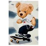 فرش خرس اسکیت باز کد 1143 - تصویر 3