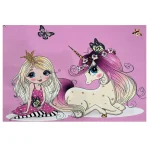 فرش اسب شاخدار و دختر کد 1148 - تصویر 2