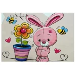 فرش خرگوش و گل کد 1165 - تصویر 2