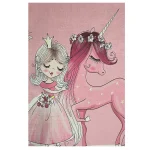 فرشینه کودک دختر و اسب شاخدار کد R205 - تصویر 2