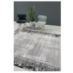 فرش وینتیج 700 شانه ذغالی نقره ای کد 41040S - تصویر 2