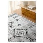 فرش مراکشی 700 شانه طوسی نقره ای کد 41061K - تصویر 2