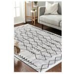 فرش مراکشی 700 شانه طوسی نقره ای کد 41064N - تصویر 2