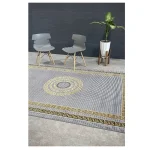 فرش مدرن 700 شانه طوسی طلایی کد 41098T - تصویر 2