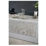 فرش مدرن 700 شانه طوسی طلایی کد 41099K - تصویر 2