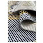 فرش مدرن 700 شانه طوسی طلایی کد 41098T - تصویر 4