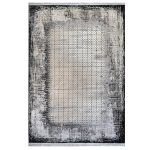 فرش مدرن 700 شانه ذغالی طوسی کد 41055k