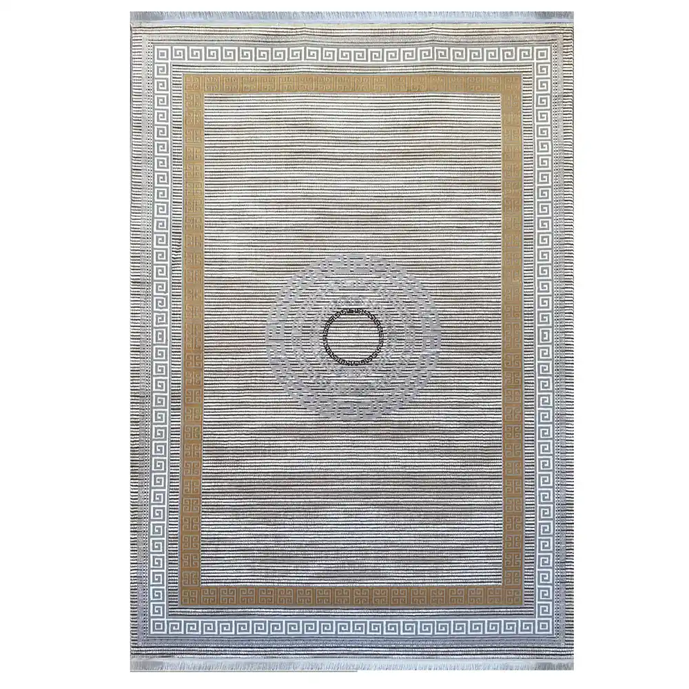 فرش مدرن 700 شانه طوسی طلایی کد 41098B فرش مدرن 700 شانه طوسی طلایی کد 41098B